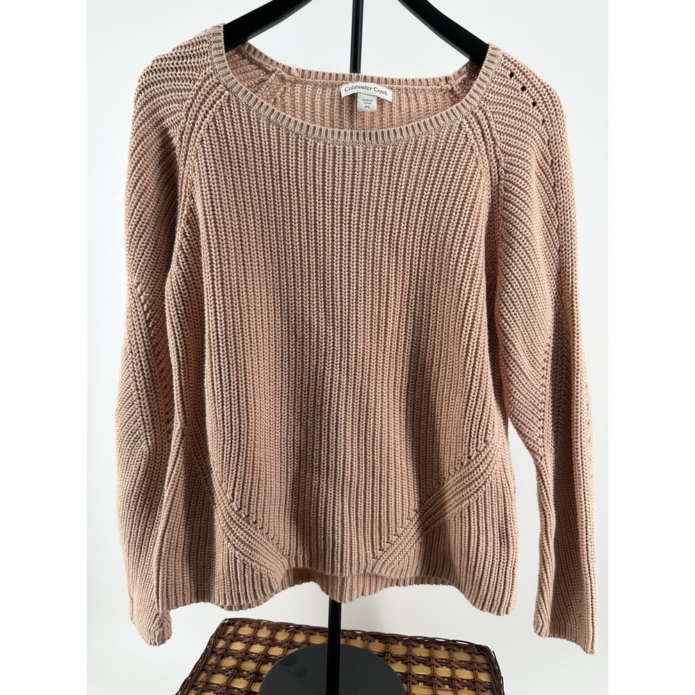 Coldwater Creek Womens Medium Pink Knit Sweater All Cotton